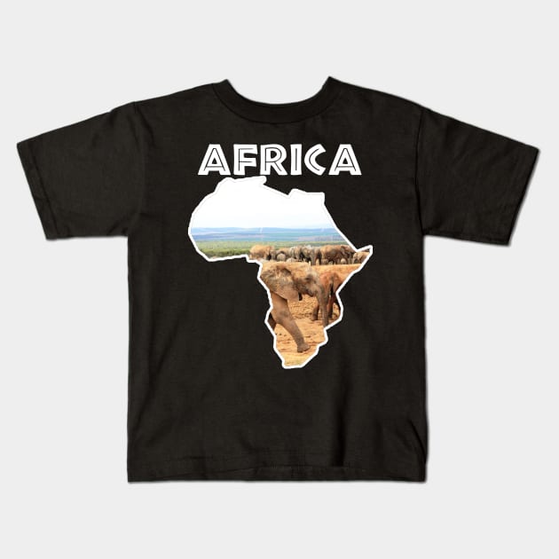 African Wildlife Continent Elephant Cameo Kids T-Shirt by PathblazerStudios